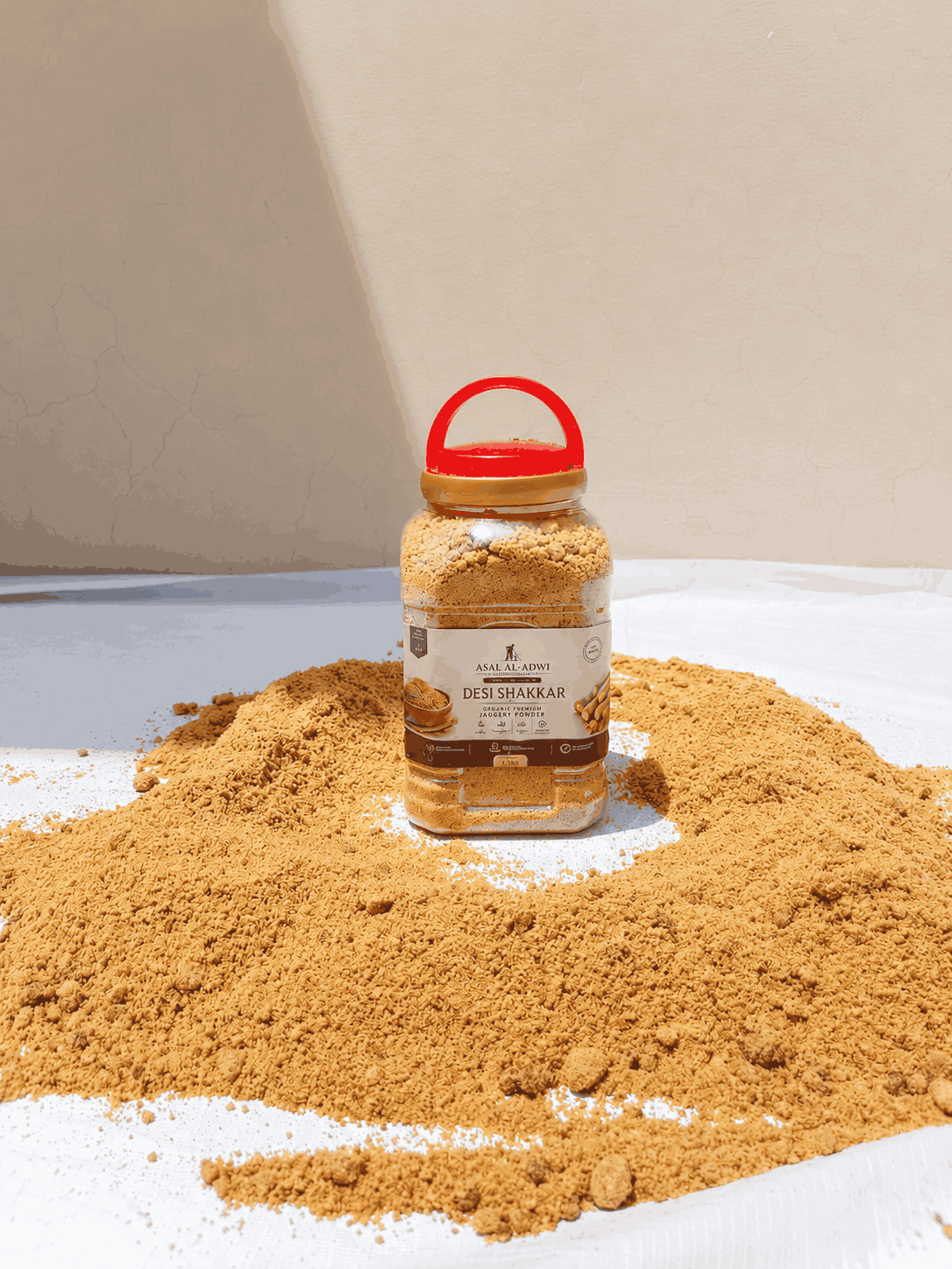 Desi Shakkar (دیسی شکر) – Pure Organic Jaggery Powder | 1.5kg Jar