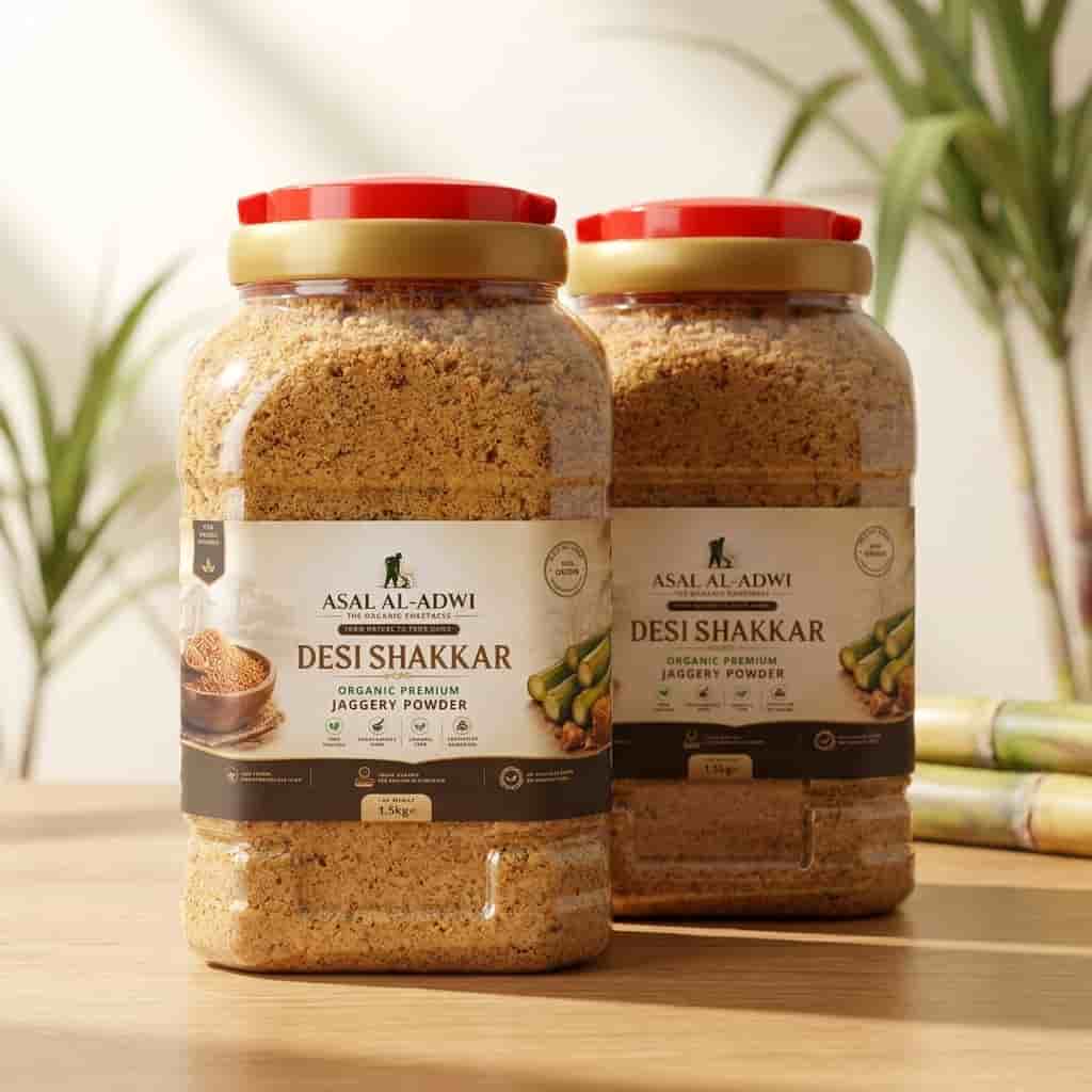 Desi Shakkar (دیسی شکر) – Pure Organic Jaggery Powder | 1.5kg Jar