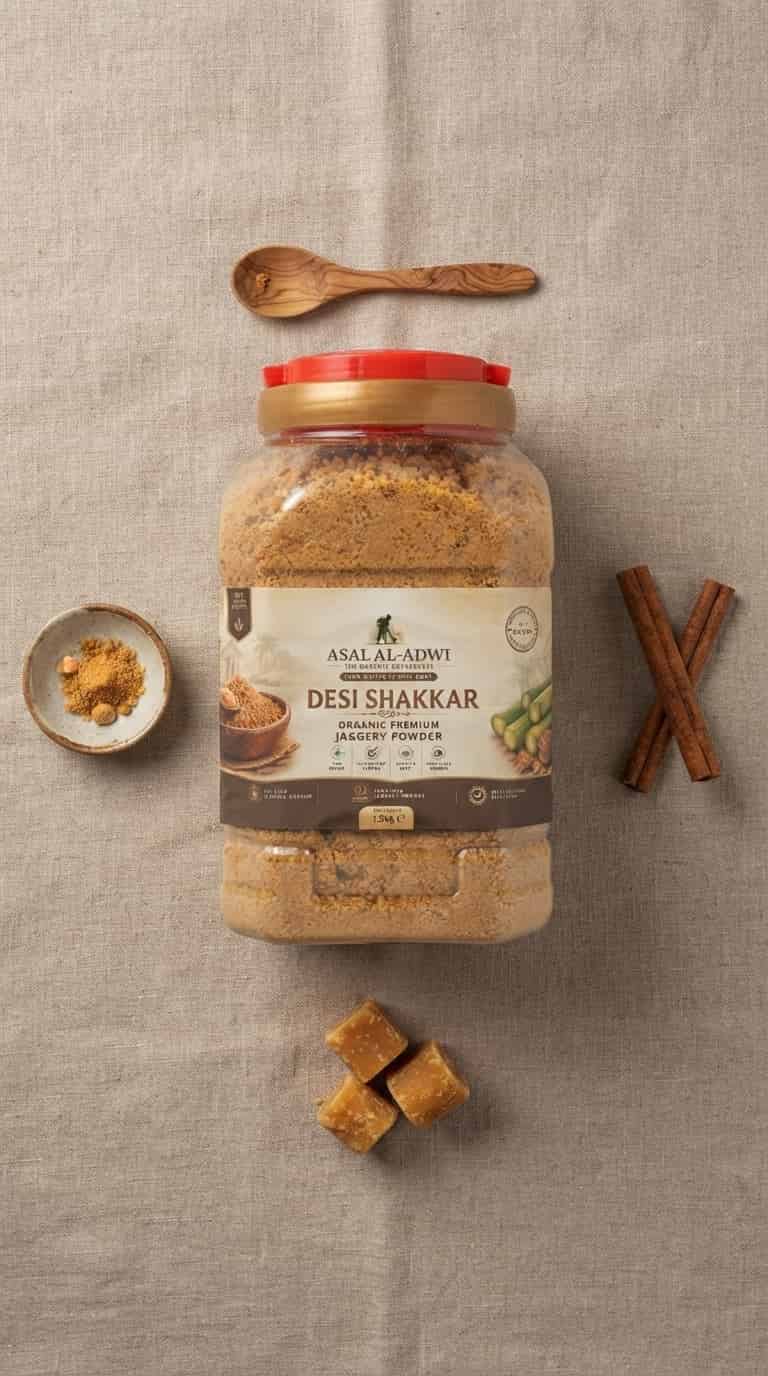 Desi Shakkar (دیسی شکر) – Pure Organic Jaggery Powder | 1.5kg Jar